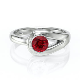 Solitaire rubis Amour de Minuit - 3