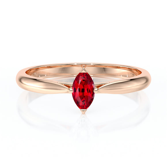 Solitaire rubis Clair de Lune - 1