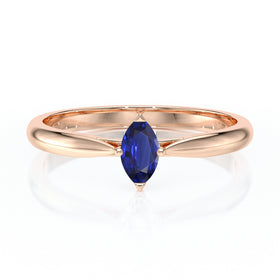 Solitaire saphir Clair de Lune - 1