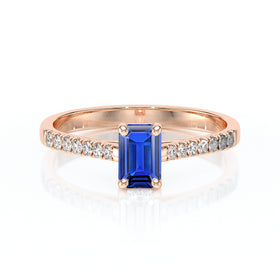 Solitaire accompagné saphir et diamant Divine Idylle - 3