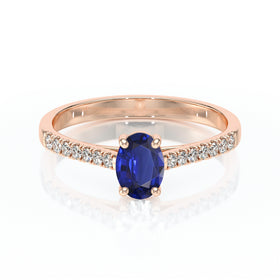 Solitaire accompagné saphir et diamant Divine Idylle - 4