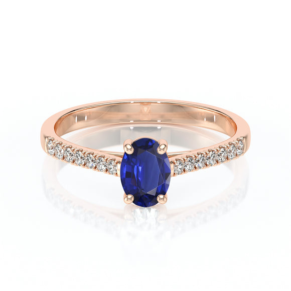 Solitaire accompagné saphir et diamant Divine Idylle - 4