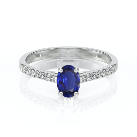 Solitaire accompagné saphir et diamant Divine Idylle - 4