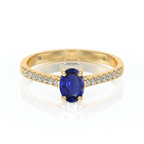 Solitaire accompagné saphir et diamant Divine Idylle - 4