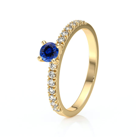 Solitaire accompagné saphir et diamant Divine Idylle - 1