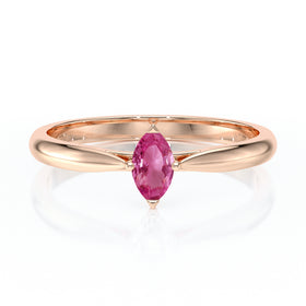 Solitaire saphir rose Clair de Lune - 1