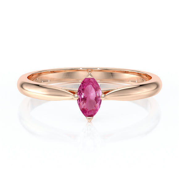 Solitaire saphir rose Clair de Lune - 1