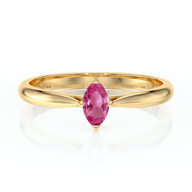 Solitaire saphir rose Clair de Lune - 1