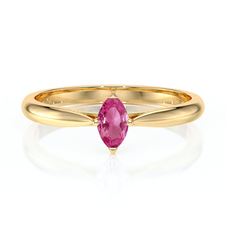 Solitaire saphir rose Clair de Lune - 1