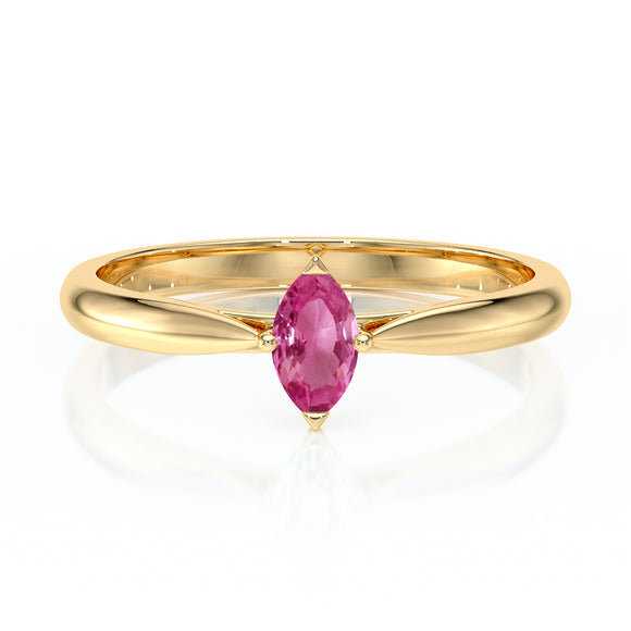 Solitaire saphir rose Clair de Lune - 1