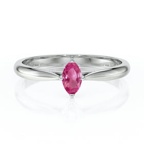 Solitaire saphir rose Clair de Lune - 1