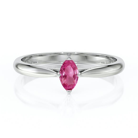 Solitaire saphir rose Clair de Lune - 1