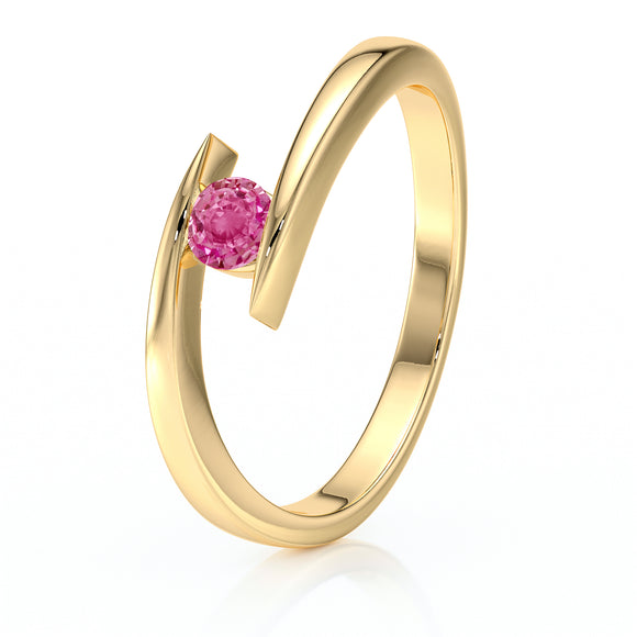 Solitaire saphir rose Etincelle d’Amour - 1