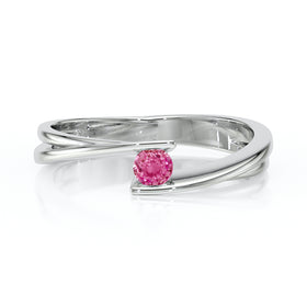 Solitaire saphir rose Etincelle d’Amour - 2