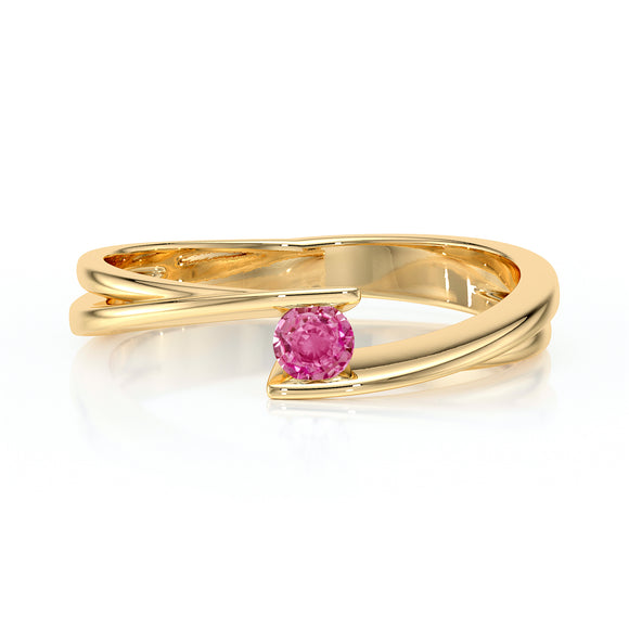 Solitaire saphir rose Etincelle d’Amour - 2