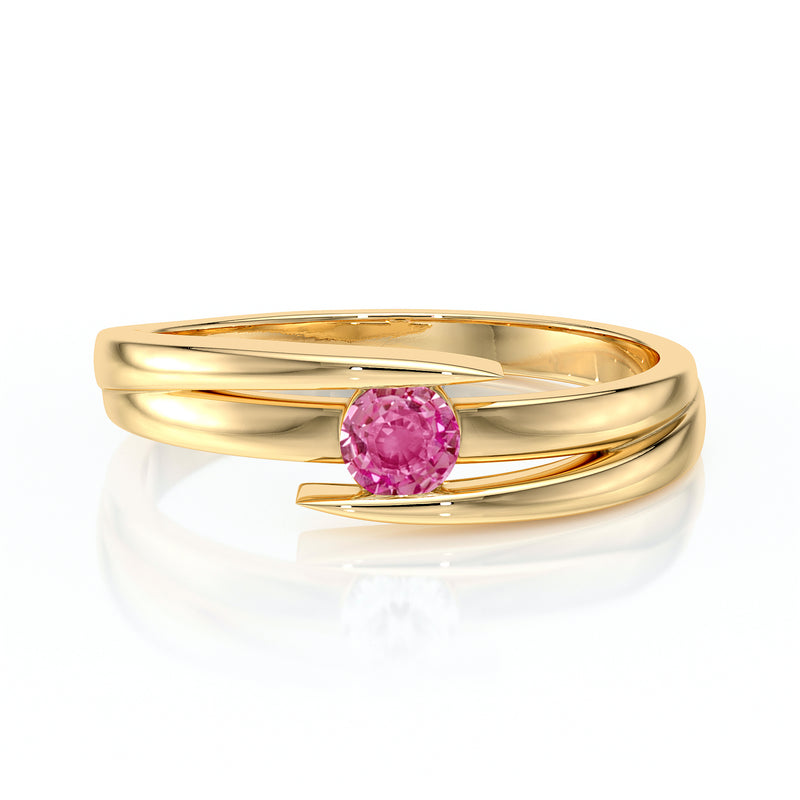 Solitaire saphir rose Etincelle d’Amour - 4
