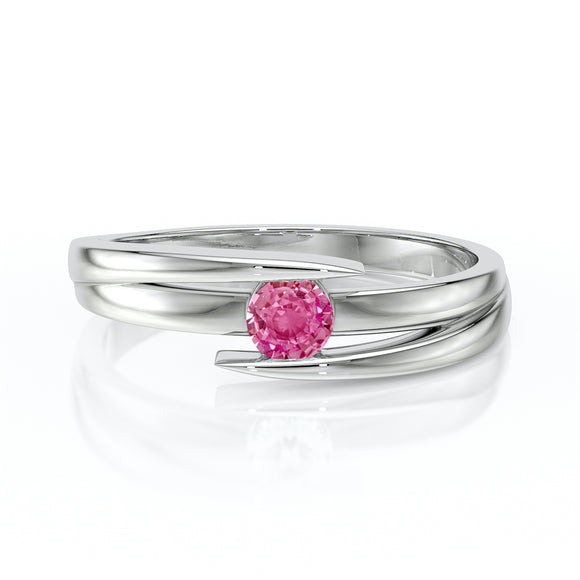 Solitaire saphir rose Etincelle d’Amour - 4