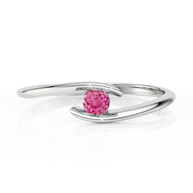 Solitaire saphir rose Etincelle d’Amour - 5