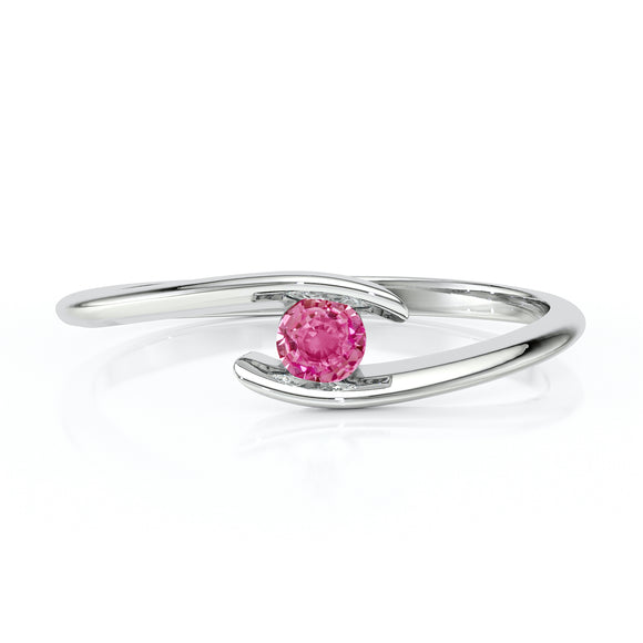 Solitaire saphir rose Etincelle d’Amour - 5