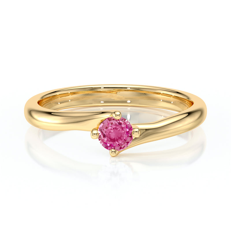 Solitaire saphir rose Lune de Miel - 3