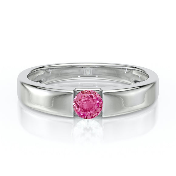 Solitaire saphir rose Pour Toujours - 3