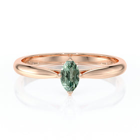 Solitaire saphir vert Clair de Lune - 1