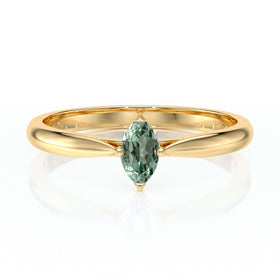 Solitaire saphir vert Clair de Lune - 1