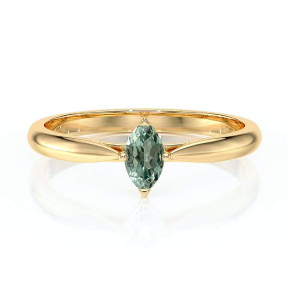Solitaire saphir vert Clair de Lune - 1