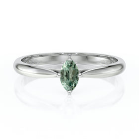 Solitaire saphir vert Clair de Lune - 1