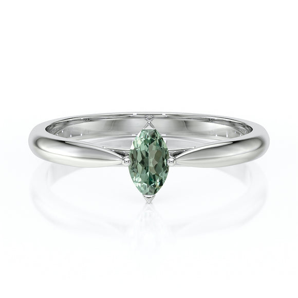 Solitaire saphir vert Clair de Lune - 1