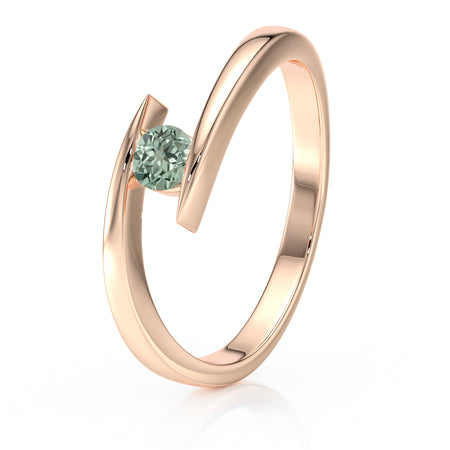 Solitaire saphir vert Etincelle d’Amour - 1