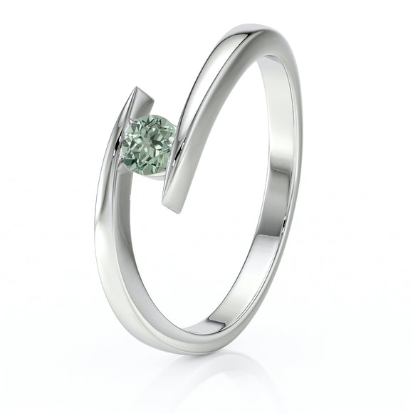 Solitaire saphir vert Etincelle d’Amour - 1