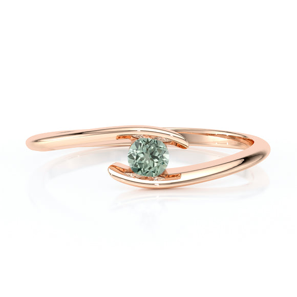 Solitaire saphir vert Etincelle d’Amour - 5