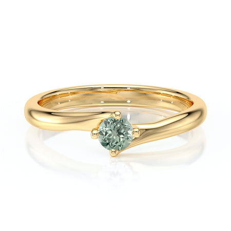 Solitaire saphir vert Lune de Miel - 3