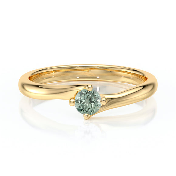 Solitaire saphir vert Lune de Miel - 3