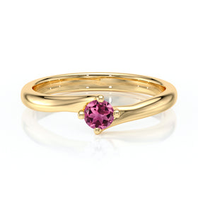 Solitaire tourmaline Lune de Miel - 3