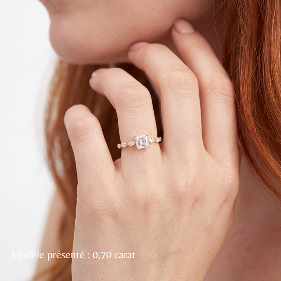 Solitaire accompagné diamant Solstice - 6