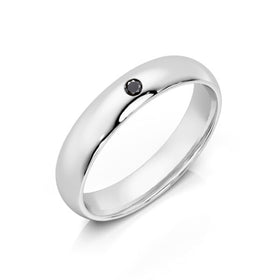 Alliance diamant noir demi jonc Pour le Meilleur - 4mm