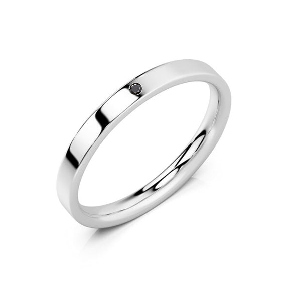 Alliance diamant noir Ruban Je Le Veux - 2,5mm