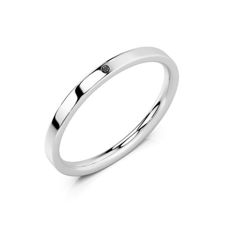 Alliance diamant noir Ruban Je Le Veux - 2mm