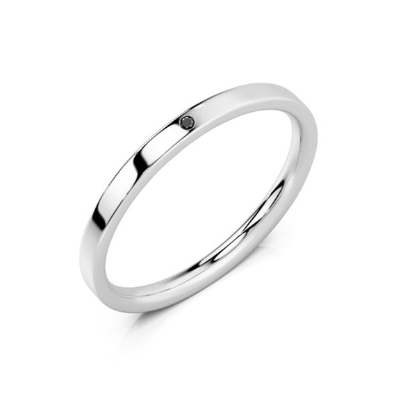 Alliance diamant noir Ruban Je Le Veux - 2mm