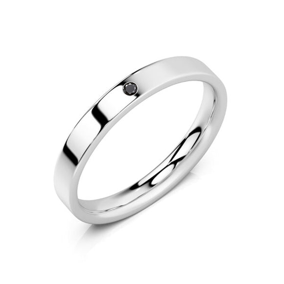 Alliance diamant noir Ruban Je Le Veux - 3mm