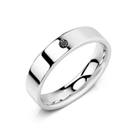 Alliance diamant noir Ruban Je Le Veux - 4,5mm