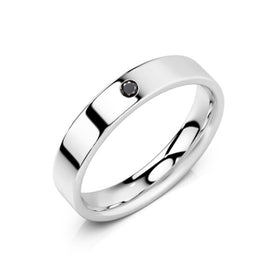 Alliance diamant noir Ruban Je Le Veux - 4mm