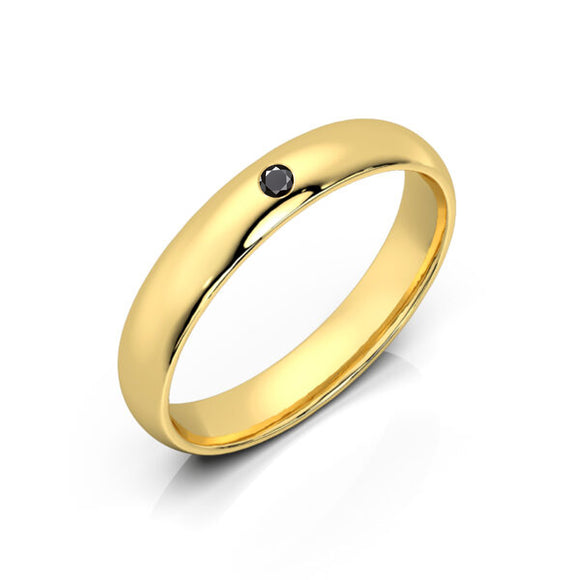 Alliance diamant noir demi jonc Pour le Meilleur - 3,5mm