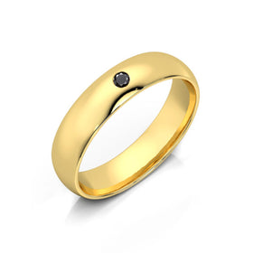 Alliance diamant noir demi jonc Pour le Meilleur - 4,5mm