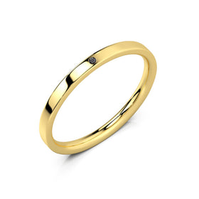 Alliance diamant noir Ruban Je Le Veux - 2mm