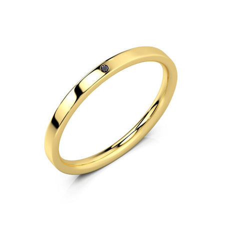 Alliance diamant noir Ruban Je Le Veux - 2mm