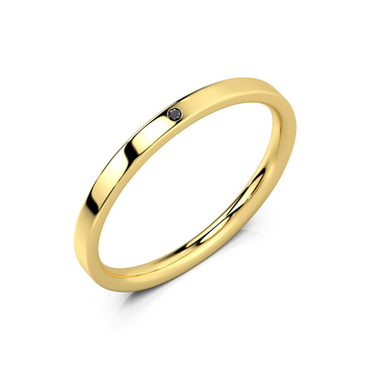 Alliance diamant noir Ruban Je Le Veux - 2mm