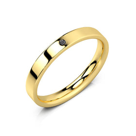 Alliance diamant noir Ruban Je Le Veux - 3mm